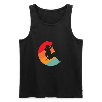 Rock climbing woman - Men's Premium Organic Tank Top - black - Front - Michal (187cm)