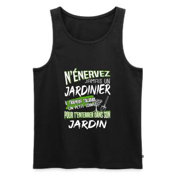 jardinier jardin - Débardeur bio Premium Homme - noir - Devant - Michal (187cm)