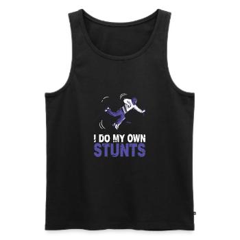 Ski Skifahrer Skifahren I do my own stunts - Männer Premium Bio Tank Top - Schwarz - Vorne - Michal (187cm)