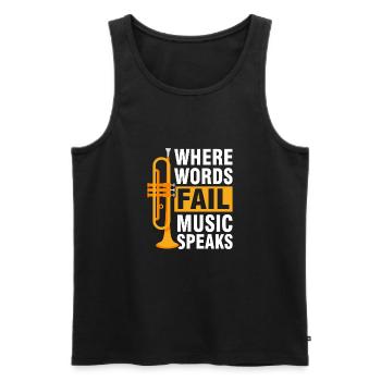 Trumpet brass band music trumpeter - Men's Premium Organic Tank Top - black - Front - AI Model Male 178 light (178cm)