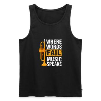 Trumpet brass band music trumpeter - Men's Premium Organic Tank Top - black - Front - AI Model Male 178 light (178cm)