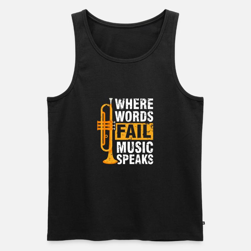Trompete Blasmusik Musik Trompeter - Männer Premium Bio Tank Top - Schwarz