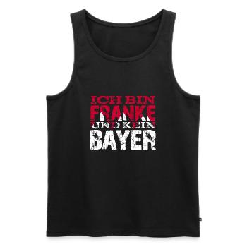 Ich bin Franke und kein Bayer - Franken Sprüche - Männer Premium Bio Tank Top - Schwarz - Vorne - AI Model Male 178 light (178cm)