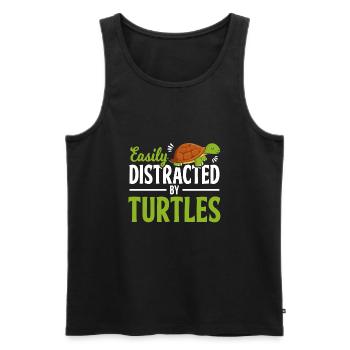 Tortue de terre et tortue aquatique - Débardeur bio Premium Homme - noir - Devant - AI Model Male 178 light (178cm)