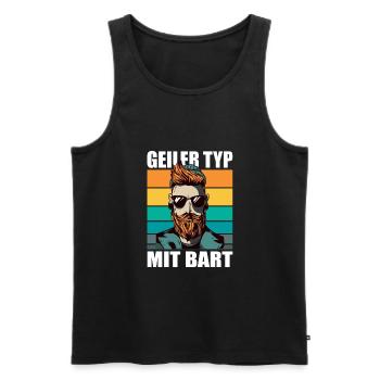 Bart Bartträger bartpflege Schnurrbart Hipster - Männer Premium Bio Tank Top - Schwarz - Vorne - AI Model Male 178 light (178cm)