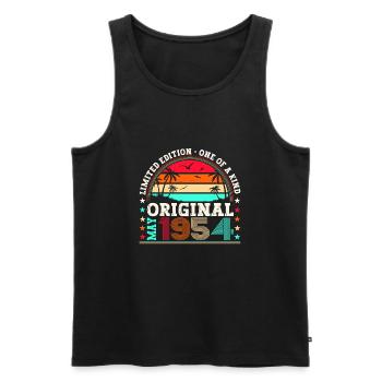 Original Mai 1954 68. Geburtstag Geschenk Herren - Männer Premium Bio Tank Top - Schwarz - Vorne - Michal (187cm)