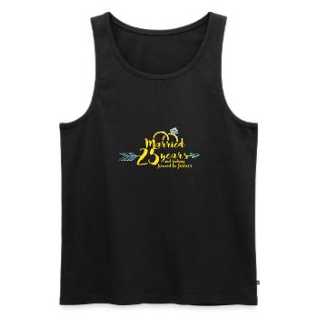 25 wedding anniversary - silver wedding - Men's Premium Organic Tank Top - black - Front - AI Model Male 178 light (178cm)