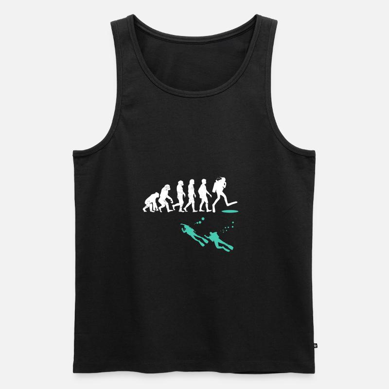 Evolution of Scuba Diver Evolution - Men's Premium Organic Tank Top - black