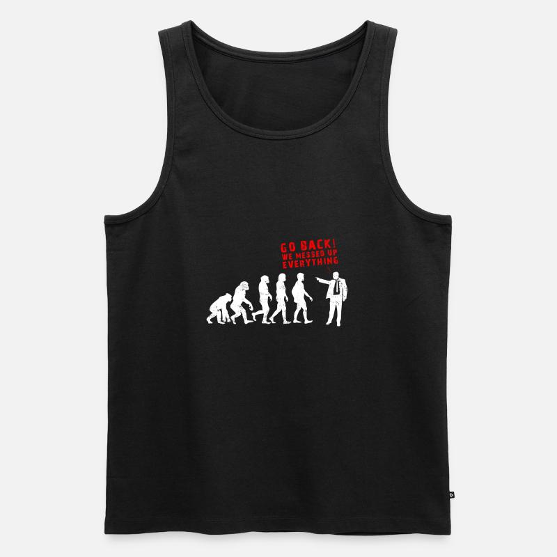 Evolution of Messed Up Evolution - Männer Premium Bio Tank Top - Schwarz