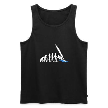 Evolution of Wind Surfing Evolution - Men's Premium Organic Tank Top - black - Front - AI Model Male 178 light (178cm)