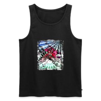 Psychedelic Power - Männer Premium Bio Tank Top - Schwarz - Vorne - AI Model Male 178 light (178cm)