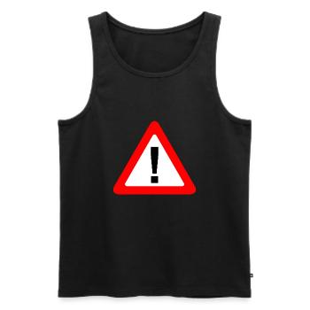 Panneau de signalisation avertissement mise en garde - Débardeur bio Premium Homme - noir - Devant - AI Model Male 178 light (178cm)