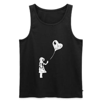 L'AMOUR EST DANS LE CLOUD - Fille avec Smartphone - Débardeur bio Premium Homme - noir - Devant - AI Model Male 178 light (178cm)