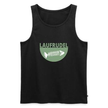 Laufrudel#kommandofischfrikadelle - Männer Premium Bio Tank Top - Schwarz - Vorne - AI Model Male 178 light (178cm)