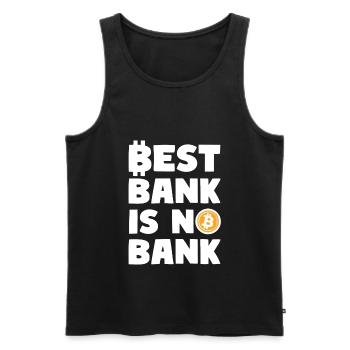 BEST BANK IS NO BANK Cryptomonnaies Devise - Débardeur bio Premium Homme - noir - Devant - AI Model Male 178 light (178cm)