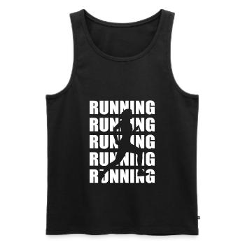 Running Girl Jogging Course - Débardeur bio Premium Homme - noir - Devant - Michal (187cm)