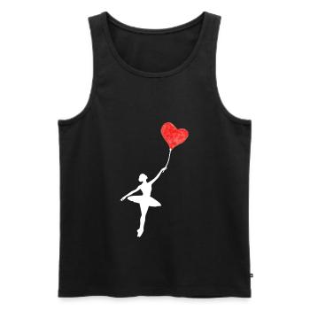 Ballerine avec coeur Ballons Amour de ballet - Débardeur bio Premium Homme - noir - Devant - AI Model Male 178 light (178cm)