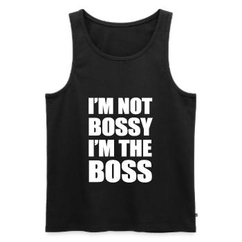 I’M NOT BOSSY I’M THE BOSS - Débardeur bio Premium Homme - noir - Devant - AI Model Male 178 light (178cm)