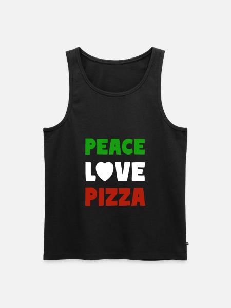 PEACE LOVE PIZZA - Men's Premium Organic Tank Top - black