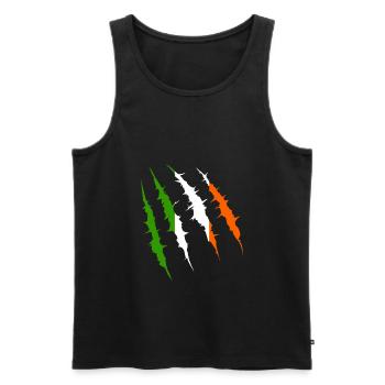 Irlande drapeau à la griffe pays drapeau de l’équipe fan - Débardeur bio Premium Homme - noir - Devant - AI Model Male 178 light (178cm)