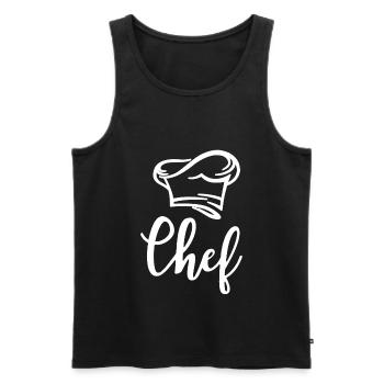 Chef Koch Küchenchef - Men's Premium Organic Tank Top - black - Front - AI Model Male 178 light (178cm)