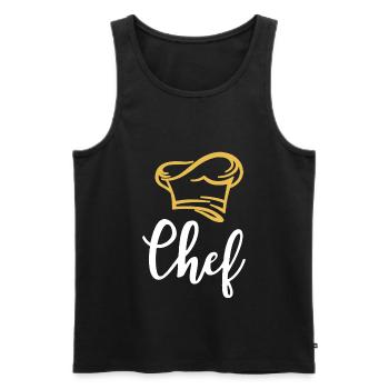Chef Koch Küchenchef Gourmet - Men's Premium Organic Tank Top - black - Front - AI Model Male 178 light (178cm)