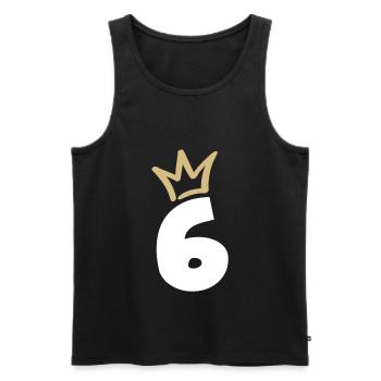 NUMBER SIX 6 Crown - Men's Premium Organic Tank Top - black - Front - Michal (187cm)