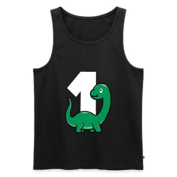 EINS DINO Dinosaurier Baby 1 Jahr - Männer Premium Bio Tank Top - Schwarz - Vorne - AI Model Male 178 light (178cm)