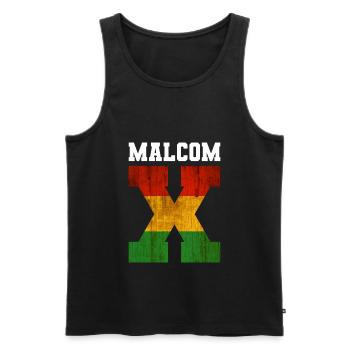 MALCOM X - Männer Premium Bio Tank Top - Schwarz - Vorne - AI Model Male 178 light (178cm)