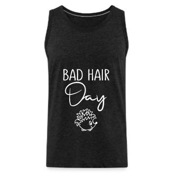BAD HAIR DAY Igel Haare Frisur Humor - Männer Premium Bio Tank Top - Anthrazit - Vorne - Alexander (188cm)