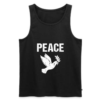 Peace Friedenstaube - Männer Premium Bio Tank Top - Schwarz - Vorne - AI Model Male 178 light (178cm)