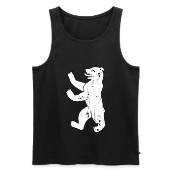 Berliner Bär Berlin Vintage Wappen - Männer Premium Bio Tank Top - Schwarz - Vorne - Michal (187cm)