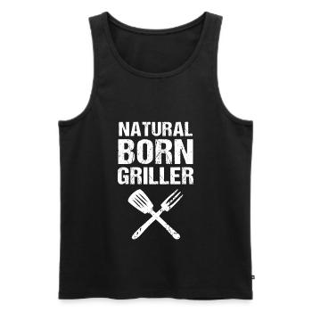 Natural Born Griller Grill - Men's Premium Organic Tank Top - black - Front - AI Model Male 178 light (178cm)
