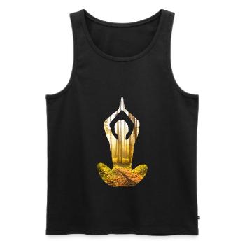 Forêt de Yoga - Débardeur bio Premium Homme - noir - Devant - Michal (187cm)