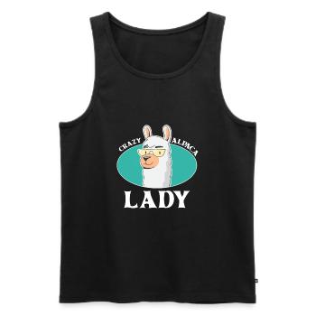 Crazy Alpaca Lady Alpacas - Men's Premium Organic Tank Top - black - Front - Michal (187cm)