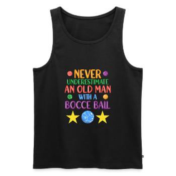 Boccia Boule Petanque - Men's Premium Organic Tank Top - black - Front - AI Model Male 178 light (178cm)