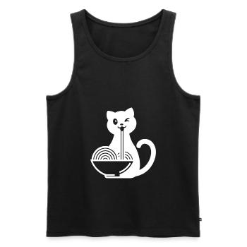 Ramen Katze Japanische Nudelsuppe - Männer Premium Bio Tank Top - Schwarz - Vorne - AI Model Male 178 light (178cm)