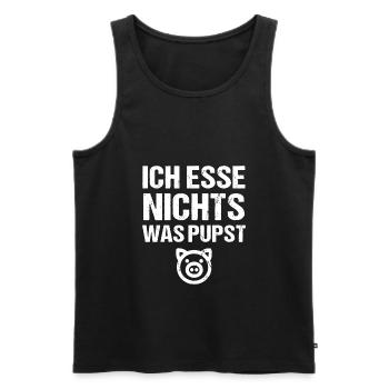 Ich esse nichts was pupst Vegetarier Veganer - Männer Premium Bio Tank Top - Schwarz - Vorne - Michal (187cm)