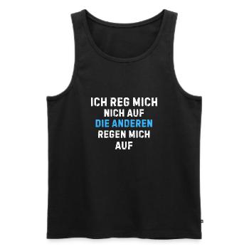 Je ne m’énerve pas Les autres m’énervent - Débardeur bio Premium Homme - noir - Devant - AI Model Male 178 light (178cm)