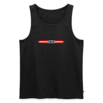 Autriche Drapeau / bannière 006 conceptions rondes - Débardeur bio Premium Homme - noir - Devant - AI Model Male 178 light (178cm)