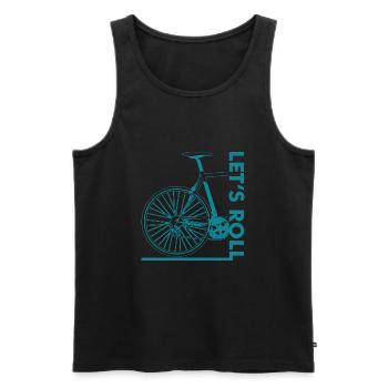 Bicycle cyclist cycling bike wheel gift - Men's Premium Organic Tank Top - black - Front - Michal (187cm)