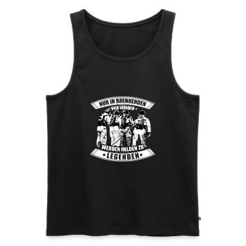 fire Department - Men's Premium Organic Tank Top - black - Front - Michal (187cm)