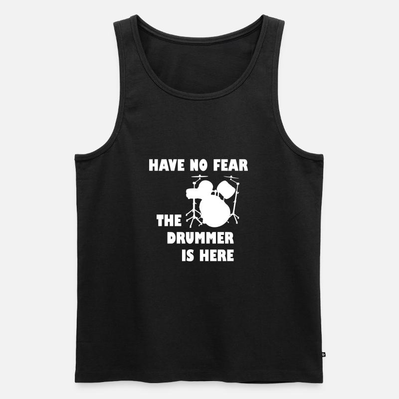 Drummer Drums Drumsticks Drumming Schlagzeuger - Männer Premium Bio Tank Top - Schwarz