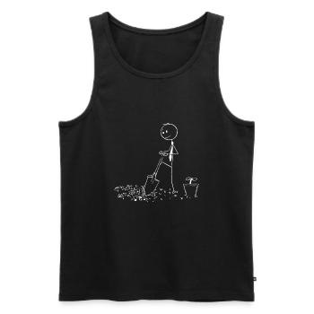jardinage - Débardeur bio Premium Homme - noir - Devant - Michal (187cm)