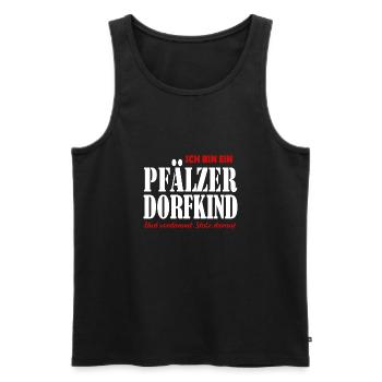 Pfälzer Dorfkind Pfalzkind Pfalz - Männer Premium Bio Tank Top - Schwarz - Vorne - Michal (187cm)