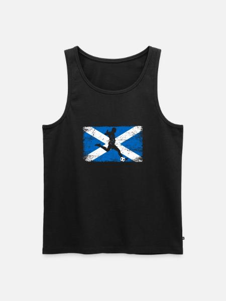 De Ventilator van de Voetbal van Schotland van het Team van Schotland - Mannen Premium Bio Tanktop - zwart