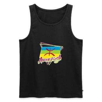 Amazigh - Männer Premium Bio Tank Top - Schwarz - Vorne - AI Model Male 178 light (178cm)