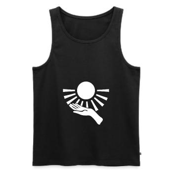 Mains Soleil - Débardeur bio Premium Homme - noir - Devant - Michal (187cm)