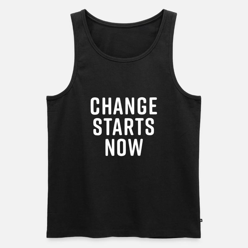 change starts now - Männer Premium Bio Tank Top - Schwarz