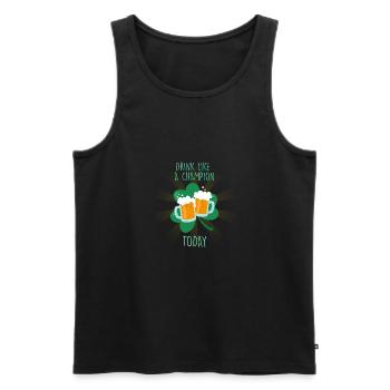 DRINK LIKE CHAMPION TODAY - Men's Premium Organic Tank Top - black - Front - AI Model Male 178 light (178cm)